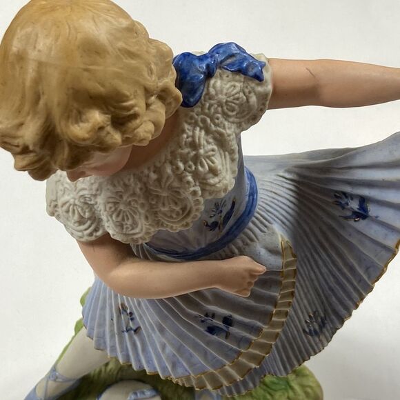 Antique Gebruder Heubach Large Bisque Dance Girl Figure Porcelain Colectivo - Picture 10 of 16